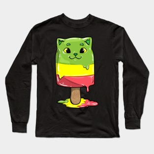 Cat with Popsicles Long Sleeve T-Shirt